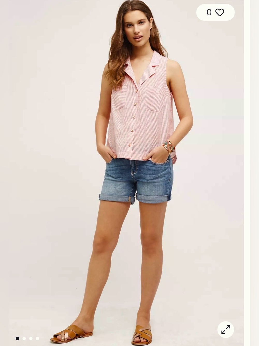 Pilcro And The Letterpress Stet Anthropologie Blue Denim Mid-Rise Shorts Size 32